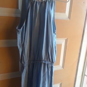 Cute halter denim romper